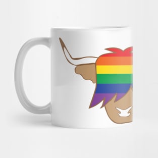 Highland cow LGBT flag rainbow pride coo Mug